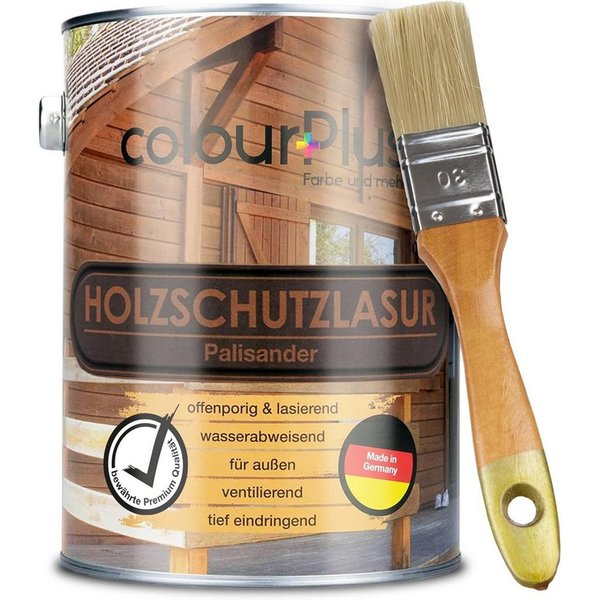 ColourPlus Holzschutzlasur Holzschutzlasur, Holzschutzlasur außen, offenporig, UV- & Witterungsschutz, lasierend