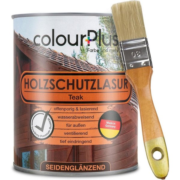 ColourPlus Holzschutzlasur Holzschutzlasur, Holzschutzlasur außen, offenporig, UV- & Witterungsschutz, lasierend