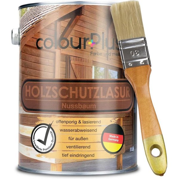 ColourPlus Holzschutzlasur Holzschutzlasur, Holzschutzlasur außen, offenporig, UV- & Witterungsschutz, lasierend