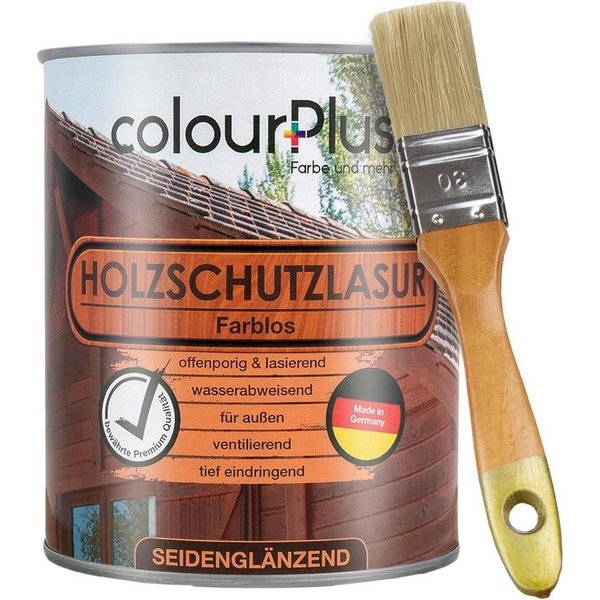 ColourPlus Holzschutzlasur Holzschutzlasur, Holzschutzlasur außen, offenporig, UV- & Witterungsschutz, lasierend