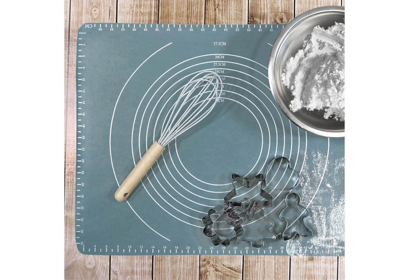 com-four Backmatte Silikon Backmatte - nachhaltige Alternative zu Backpapier, (1-tlg), rutschfeste Backunterlage für den Backofen – Bild 2 von 5