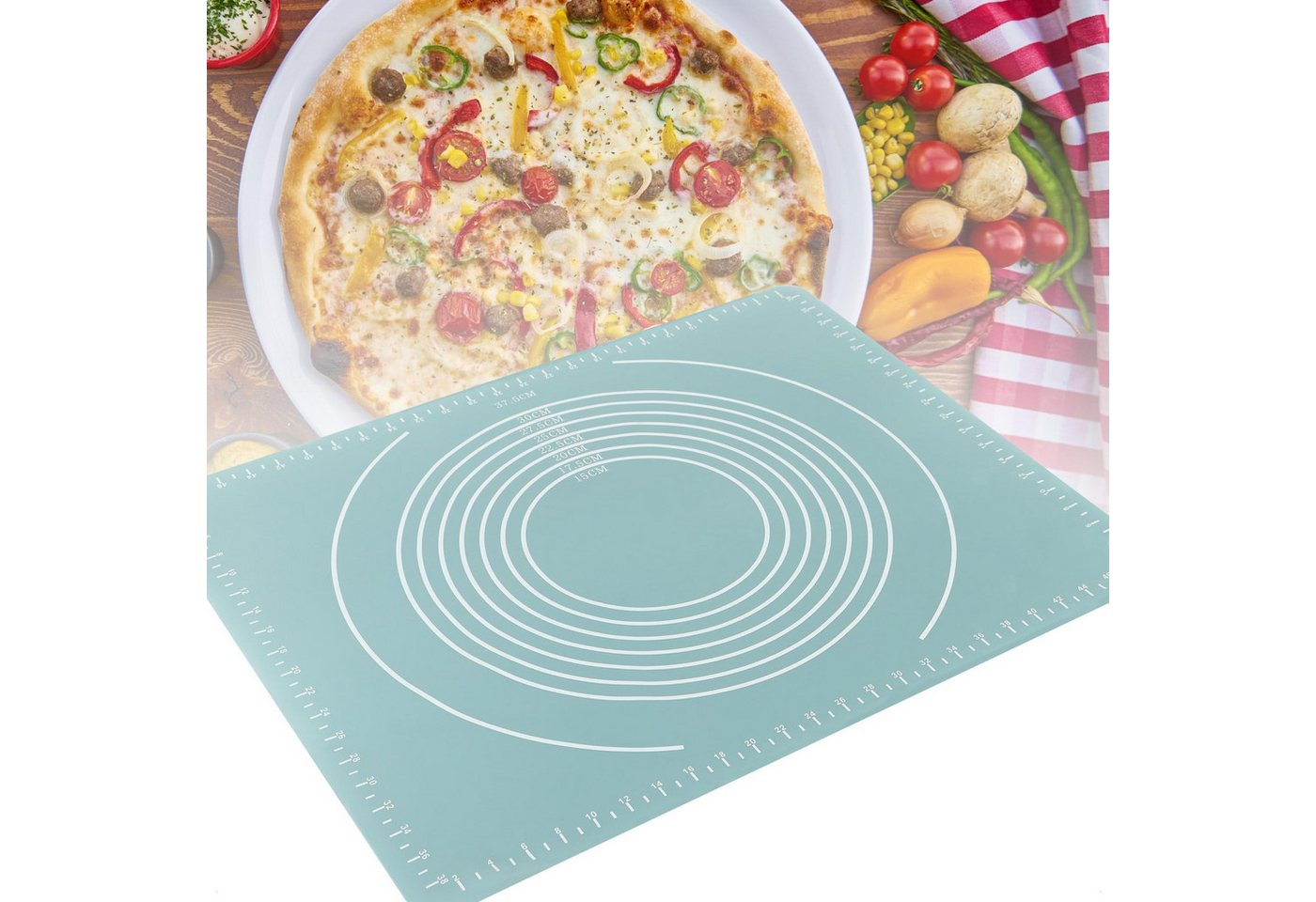 com-four Backmatte Silikon Backmatte - nachhaltige Alternative zu Backpapier, (1-tlg), rutschfeste Backunterlage für den Backofen – Bild 4 von 5