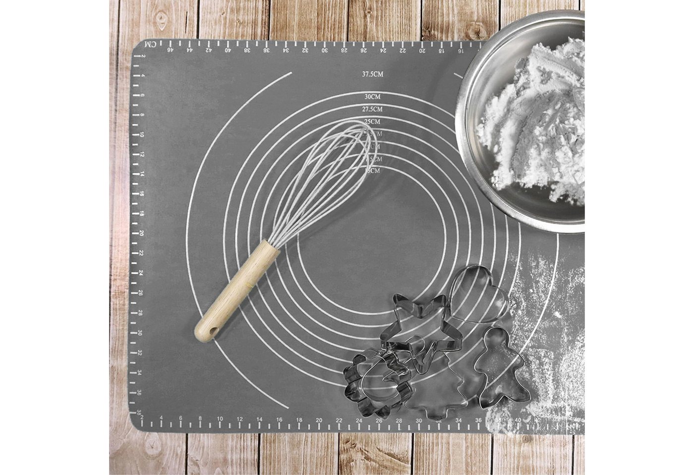 com-four Backmatte Silikon Backmatte - nachhaltige Alternative zu Backpapier, (1-tlg), rutschfeste Backunterlage für den Backofen – Bild 2 von 5
