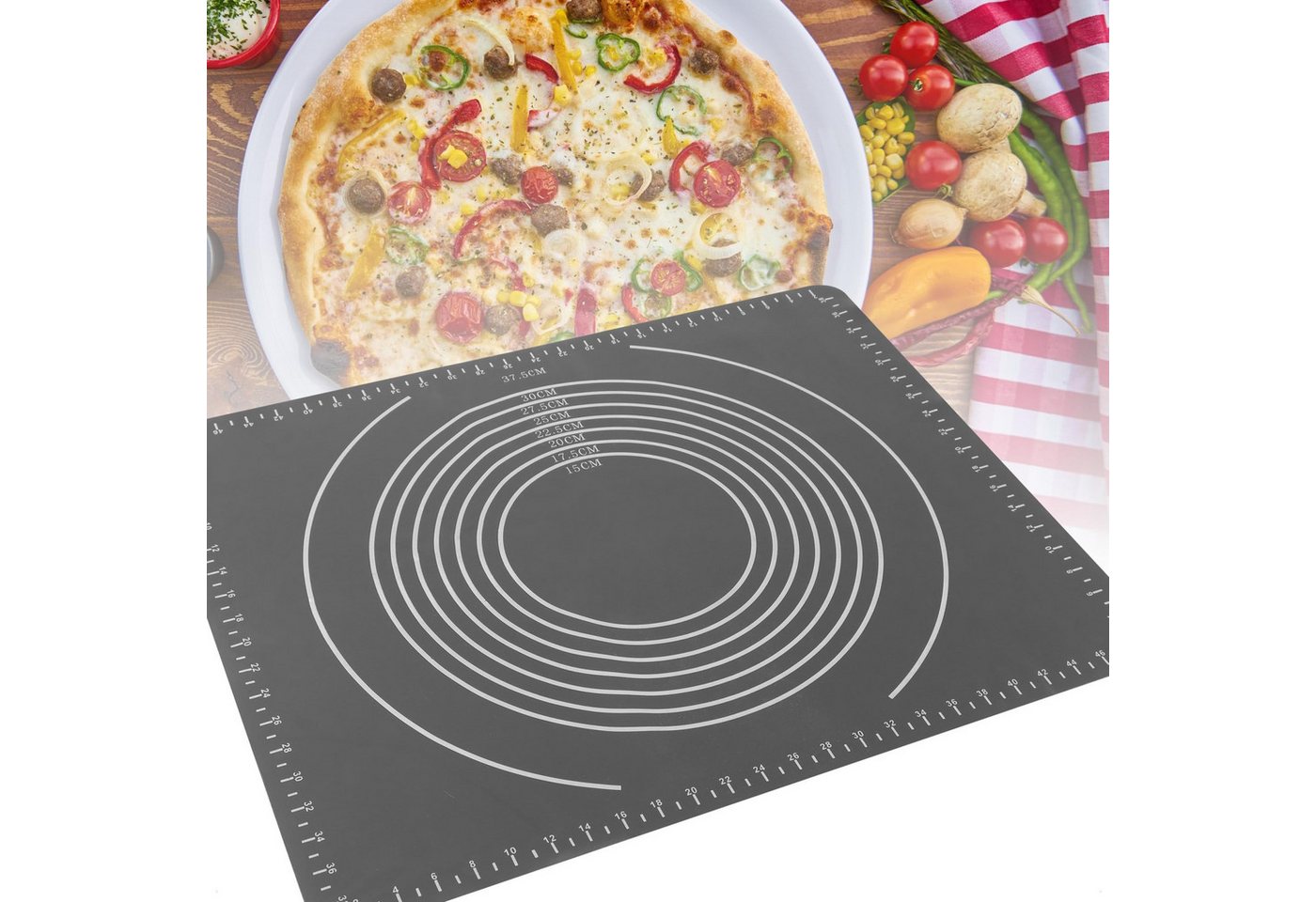 com-four Backmatte Silikon Backmatte - nachhaltige Alternative zu Backpapier, (1-tlg), rutschfeste Backunterlage für den Backofen – Bild 4 von 5