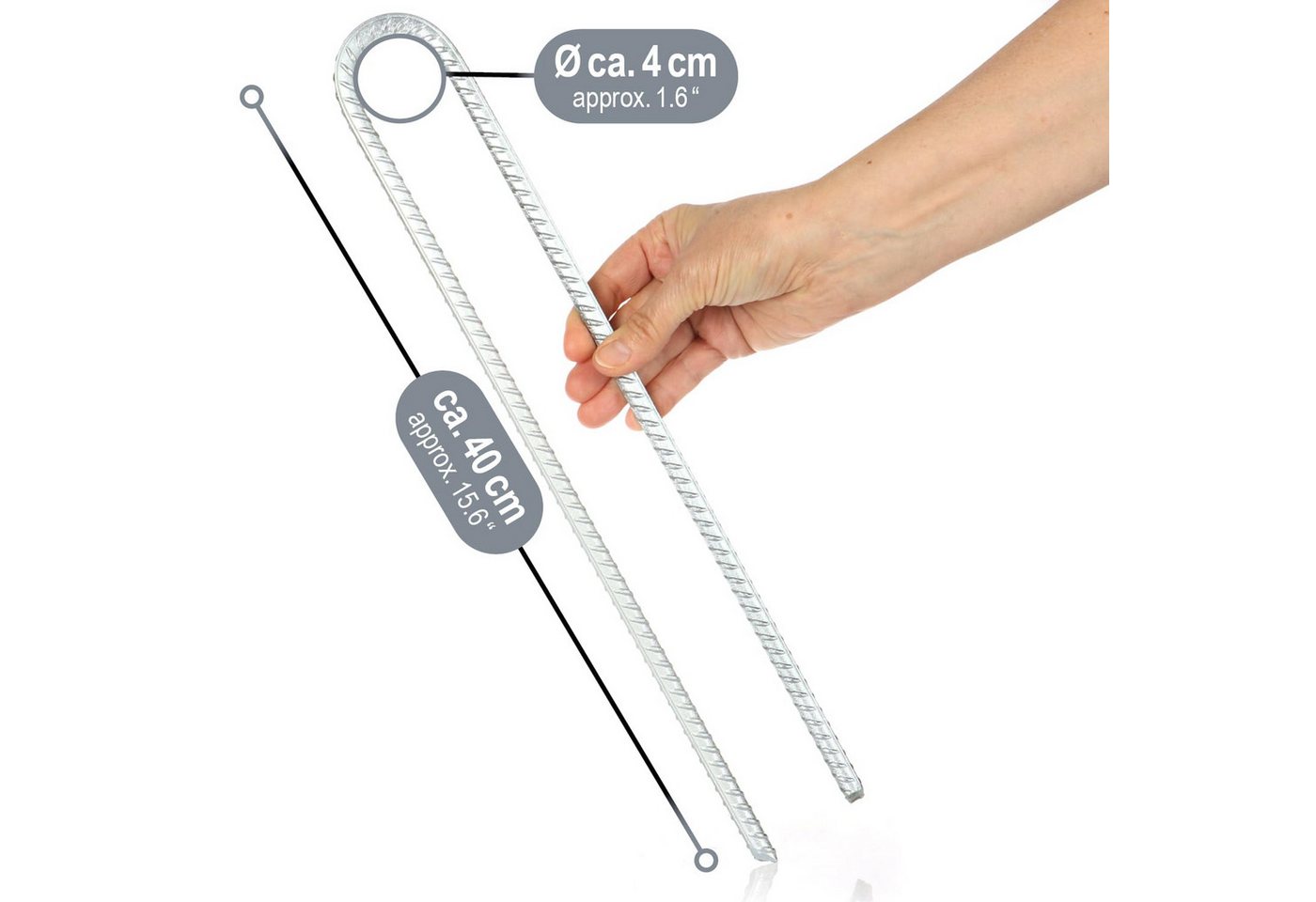 com-four Bodenanker XL Bodenanker aus massivem Stahl - extrem stabile Erdanker, (8-St) – Bild 5 von 5