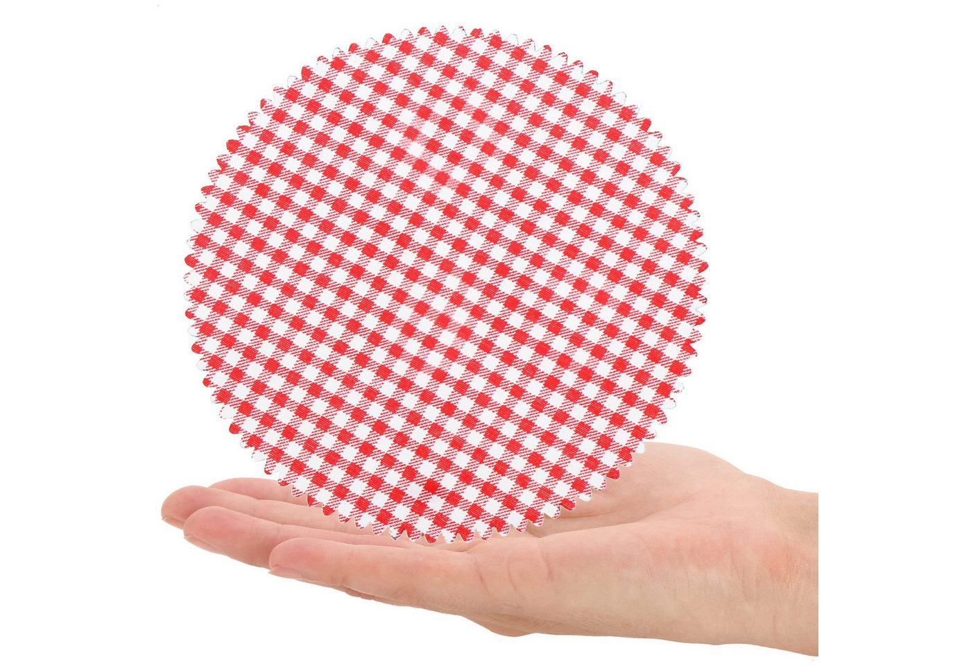 com-four Einmachglas Schmuckdeckchen für Einmachgläser - Marmeladen-Deckchen mit Gummis, (30-tlg) – Bild 5 von 5