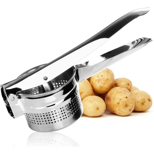 com-four Kartoffelpresse Kartoffelpresse, ergonomische Handpresse für Kartoffeln (1 St), mit herausnehmbaren Siebeinsatz, ideal für Kartoffelbrei & Spätzle