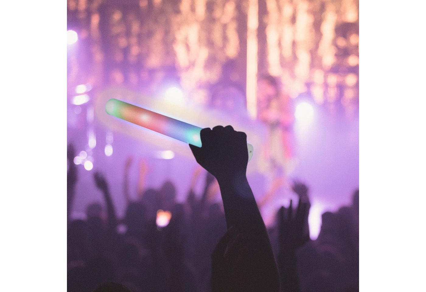 com-four LED Dekolicht, Farbflash-Stick RGB 40 cm lang - Schaumstoffrolle – Bild 2 von 5