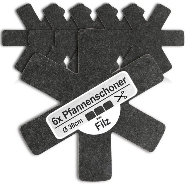 com-four Pfannenschoner Pfannenschutz aus Filz, Pfannenschoner zum Schutz vor Kratzern, 6-tlg.