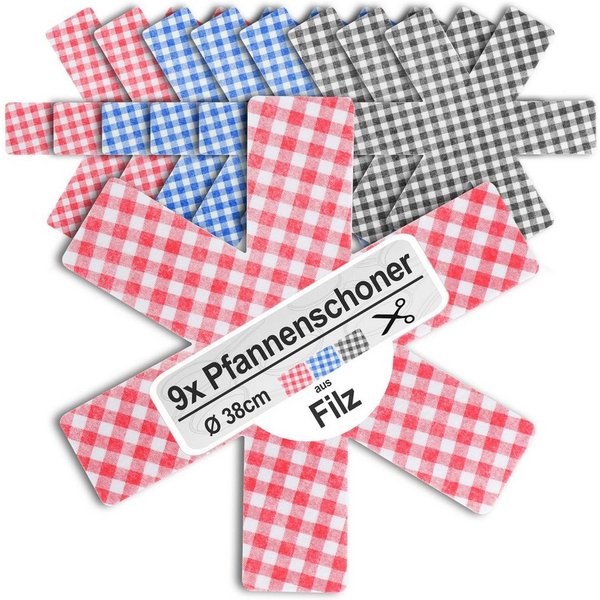 com-four Pfannenschoner Pfannenschutz aus Filz, Pfannenschoner zum Schutz vor Kratzern, 9-tlg.