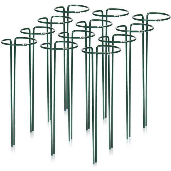 com-four Rankgitter Blumen- und Staudenhalter 35cm - Strauchstütze rund, 12 St., Buschstütze für Blumen, Rankengewächse und Stauden