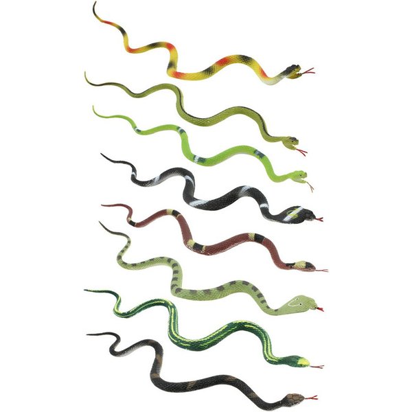 com-four Spielfigur Gummischlangen Set, (8-tlg), kleine realistisch wirkende Natter, Kobra, Aspis-Viper, Kreuzotter