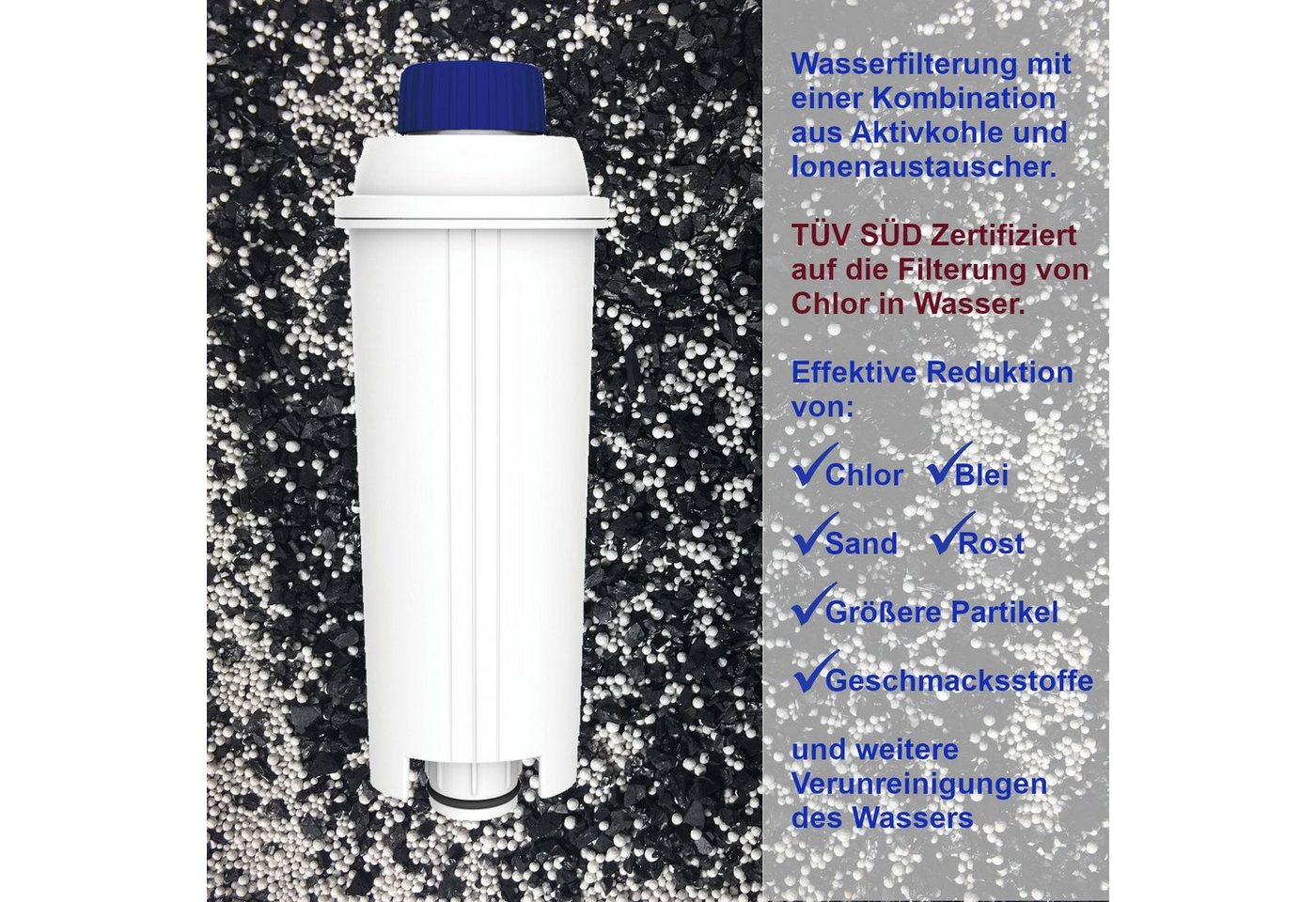 Comedes Wasserfilter 8er Set einsetzbar statt DeLonghi DLSC002, Zubehör für verschiedene Delonghi Kaffeevollautomaten – Bild 3 von 5