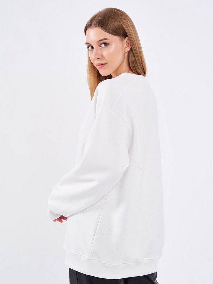 COMEOR Sweatshirt Damen Oversize Pullover Langarm Baumwolle – Bild 5 von 5