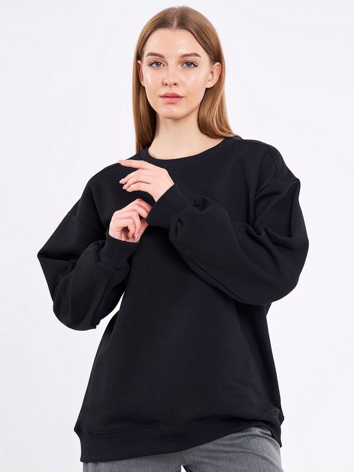 COMEOR Sweatshirt Damen Oversize Pullover Langarm Baumwolle – Bild 3 von 5