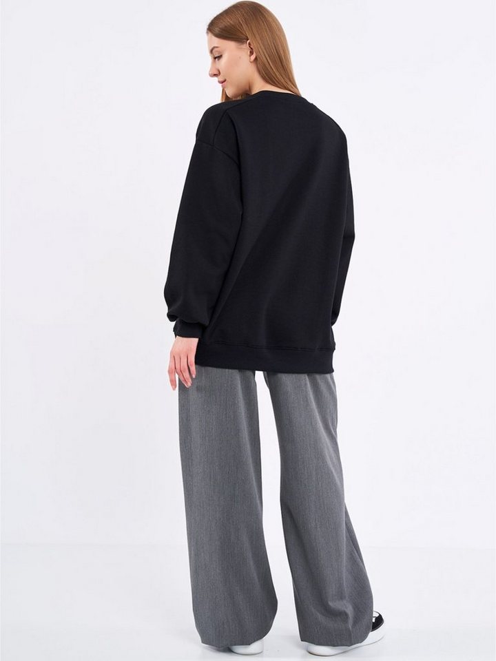 COMEOR Sweatshirt Damen Oversize Pullover Langarm Baumwolle – Bild 5 von 5