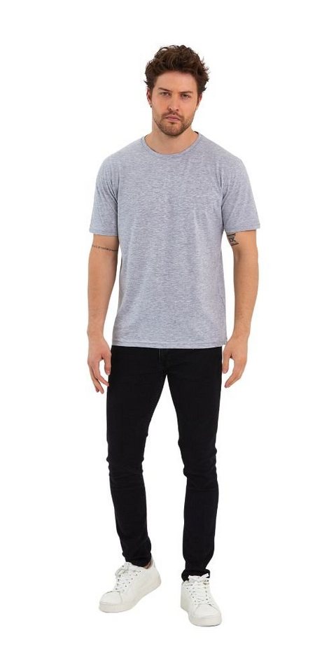 COMEOR T-Shirt Herren Basic T-Shirts Baumwolle (Packung, 1-tlg) mit gerader Ärmel Abschluss – Bild 2 von 5