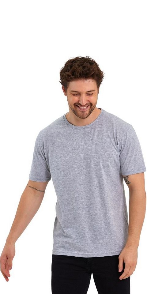 COMEOR T-Shirt Herren Basic T-Shirts Baumwolle (Packung, 1-tlg) mit gerader Ärmel Abschluss – Bild 3 von 5