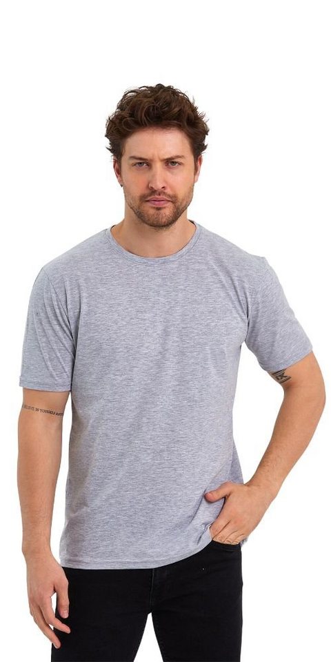COMEOR T-Shirt Herren Basic T-Shirts Baumwolle (Packung, 1-tlg) mit gerader Ärmel Abschluss – Bild 4 von 5