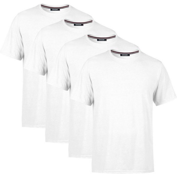 COMEOR T-Shirt Herren Basic T-Shirts Baumwolle (Packung, 4-tlg) mit gerader Ärmel Abschluss