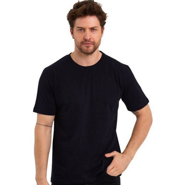 COMEOR T-Shirt Herren Basic T-Shirts Baumwolle (Packung, 1-tlg) mit gerader Ärmel Abschluss