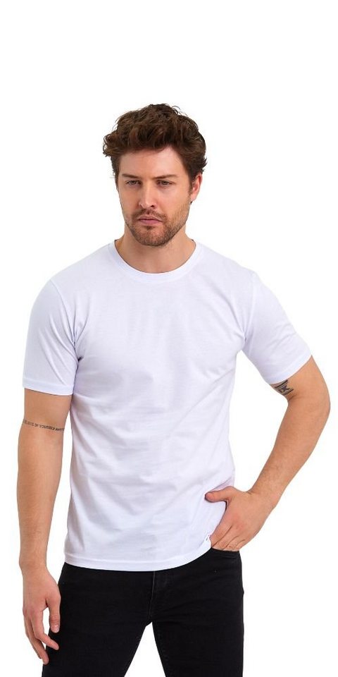 COMEOR T-Shirt Herren Basic T-Shirts Baumwolle (Packung, 1-tlg) mit gerader Ärmel Abschluss – Bild 2 von 5