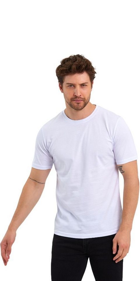 COMEOR T-Shirt Herren Basic T-Shirts Baumwolle (Packung, 1-tlg) mit gerader Ärmel Abschluss – Bild 3 von 5