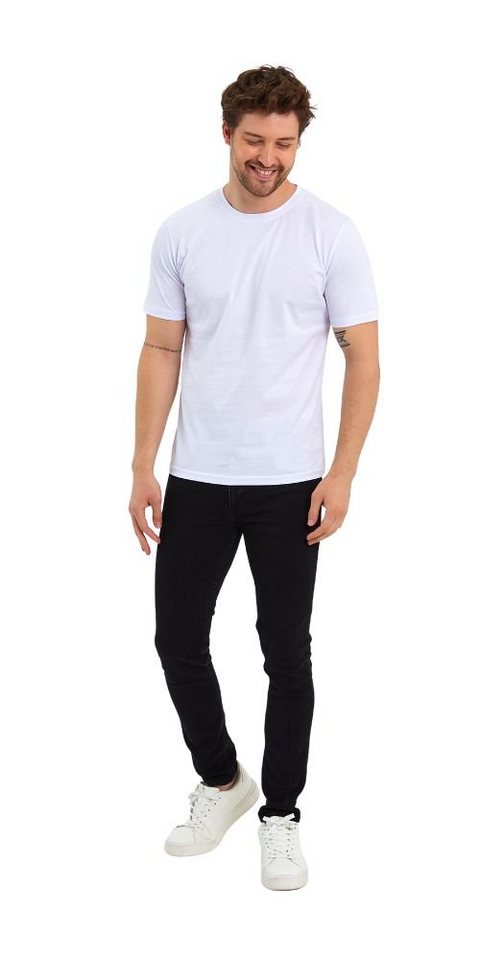 COMEOR T-Shirt Herren Basic T-Shirts Baumwolle (Packung, 1-tlg) mit gerader Ärmel Abschluss – Bild 4 von 5