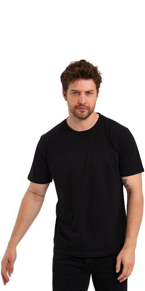 COMEOR T-Shirt Herren Basic T-Shirts Baumwolle (Packung, 1-tlg) mit gerader Ärmel Abschluss – Bild 2 von 5