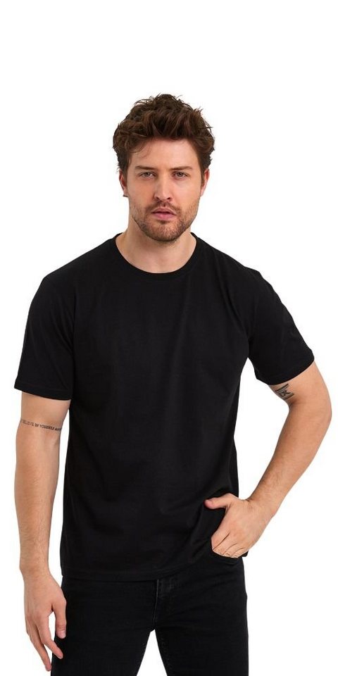 COMEOR T-Shirt Herren Basic T-Shirts Baumwolle (Packung, 1-tlg) mit gerader Ärmel Abschluss – Bild 4 von 5