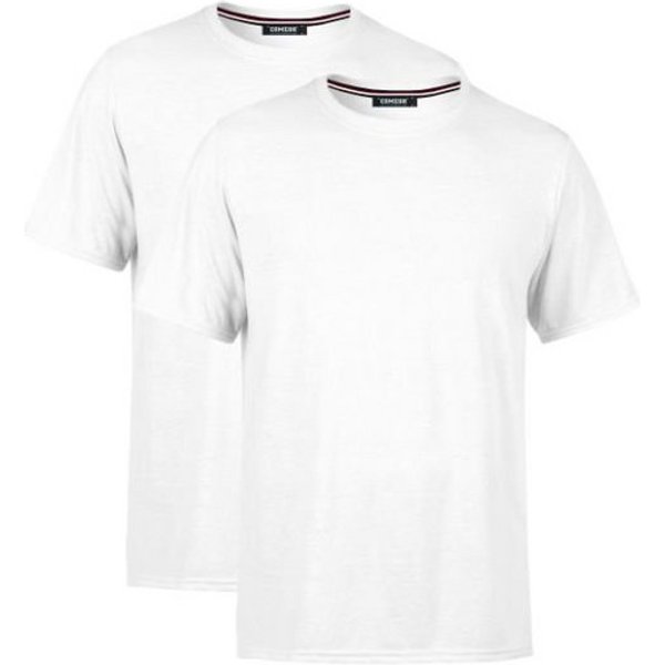 COMEOR T-Shirt Herren Basic T-Shirts Baumwolle (Packung, 2-tlg) mit gerader Ärmel Abschluss