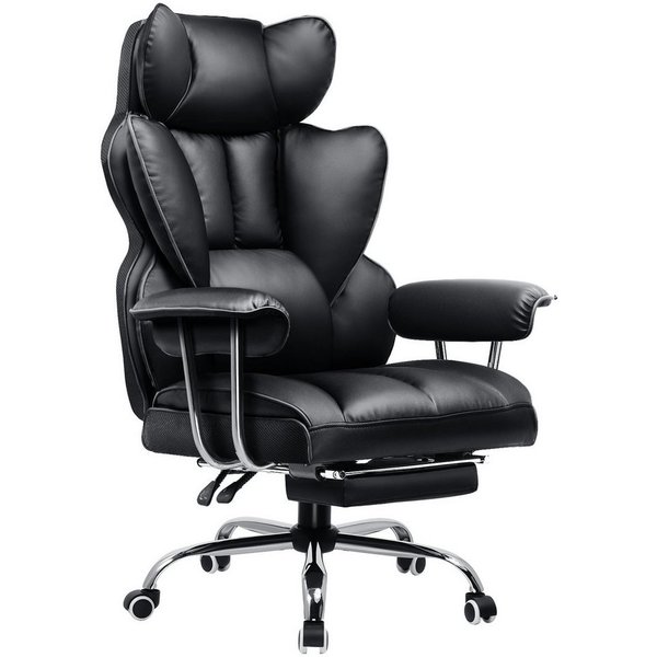 COMHOMA Gaming-Stuhl Ergonomischer Bürostuhl 180 kg, mit Lendenstütze & Fußstütze, 135° verstellbare Rückenlehne, hoher Chefsessel