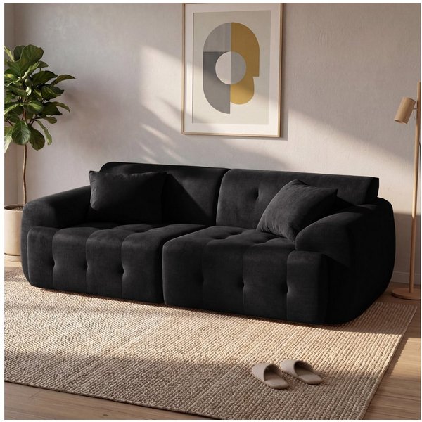 COMHOMA Sofa Ecksofa, Modulares Sofa, 2 Sitzer Bodensofa Couch mit Kissen Armlehne, für Wohnzimmer, vakuumverpackt