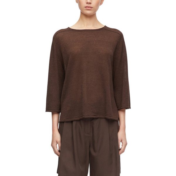 comma 3/4 Arm-Pullover Leichter Pullover mit Leinen und Viskose