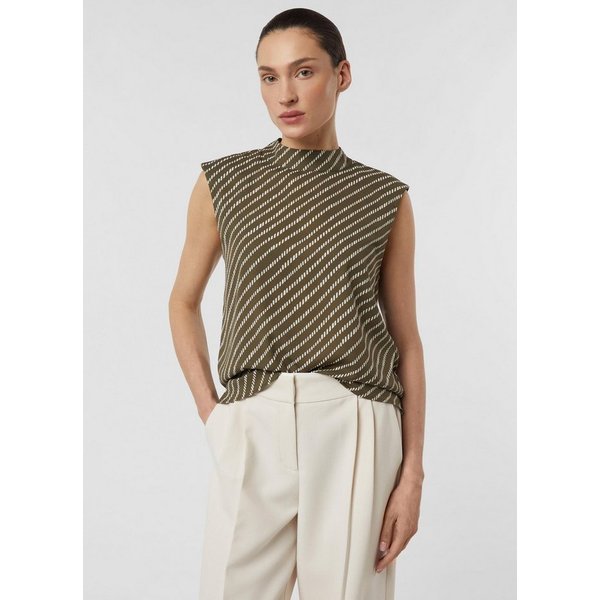 comma Blusentop Bluse Chiffon-Bluse mit subtilem Schulterpolster