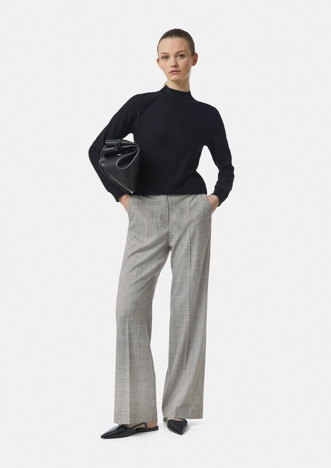 comma Chinos Hose Gemusterte Hose mit Wide Leg – Bild 5 von 5