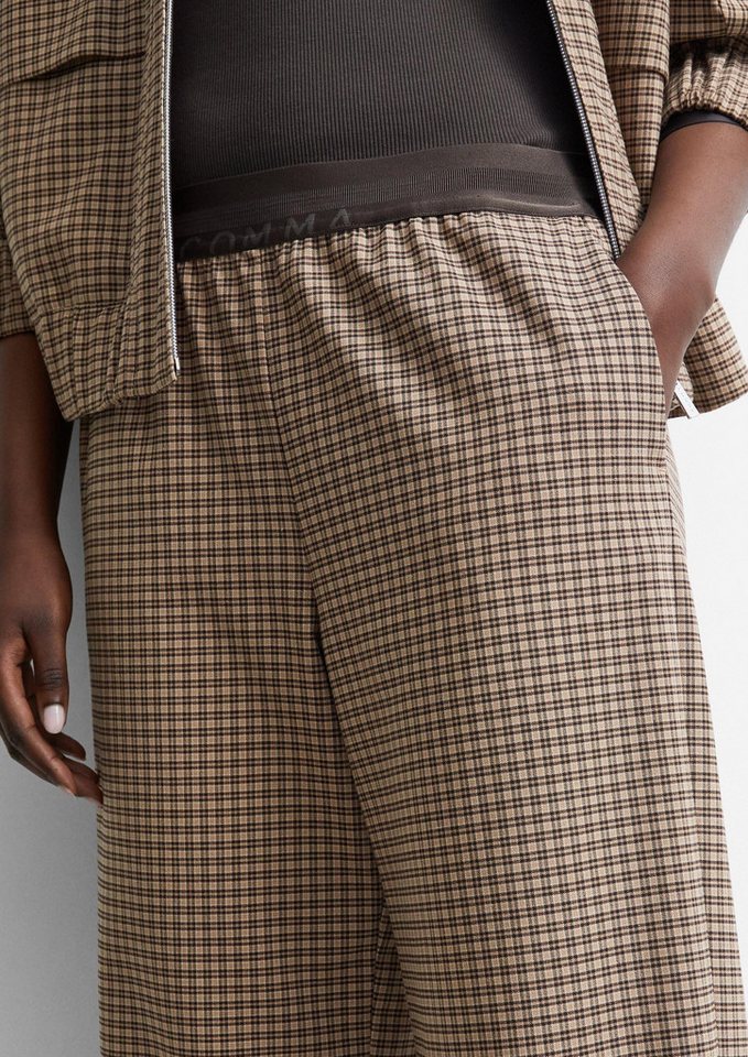 comma Chinos Hose Karohose mit Elastikbund – Bild 4 von 5