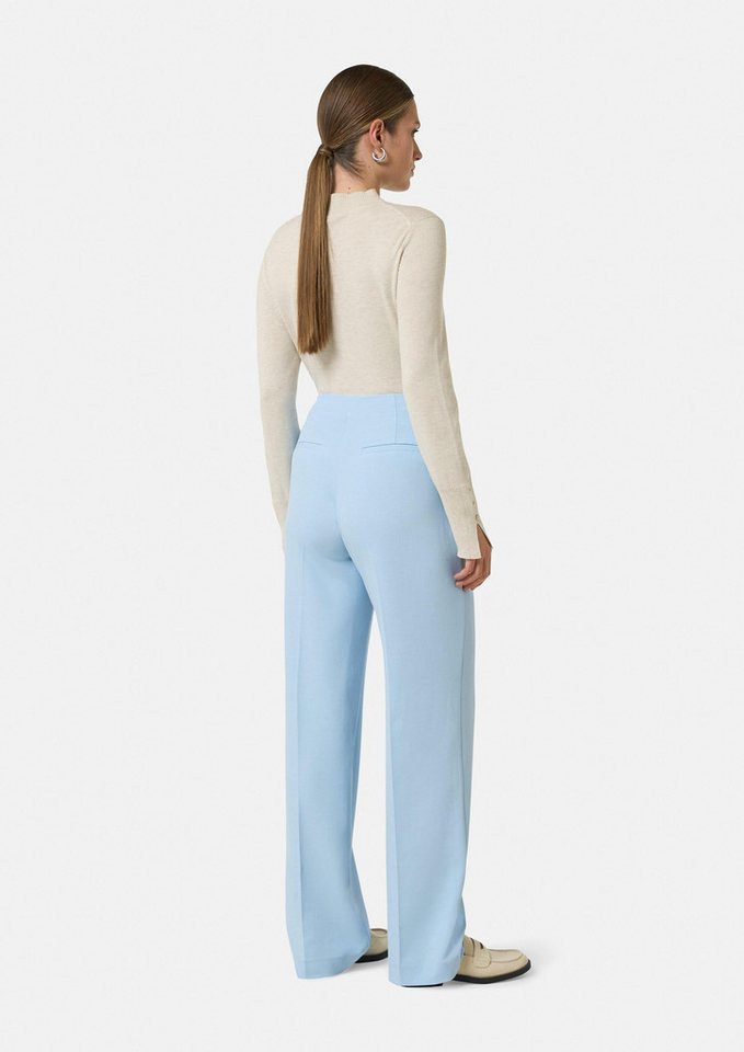 comma Chinos Hose Marlenehose aus Viskosemix mit Strukturmuster – Bild 3 von 5