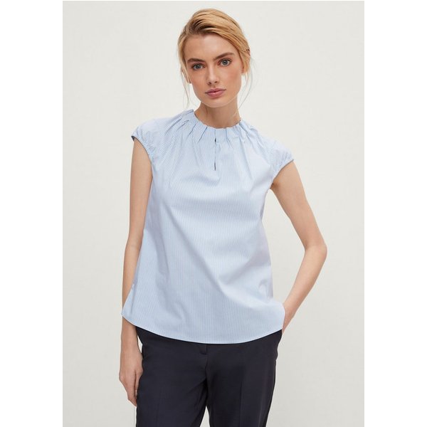 comma Kurzarmbluse Bluse Feminine Baumwollbluse