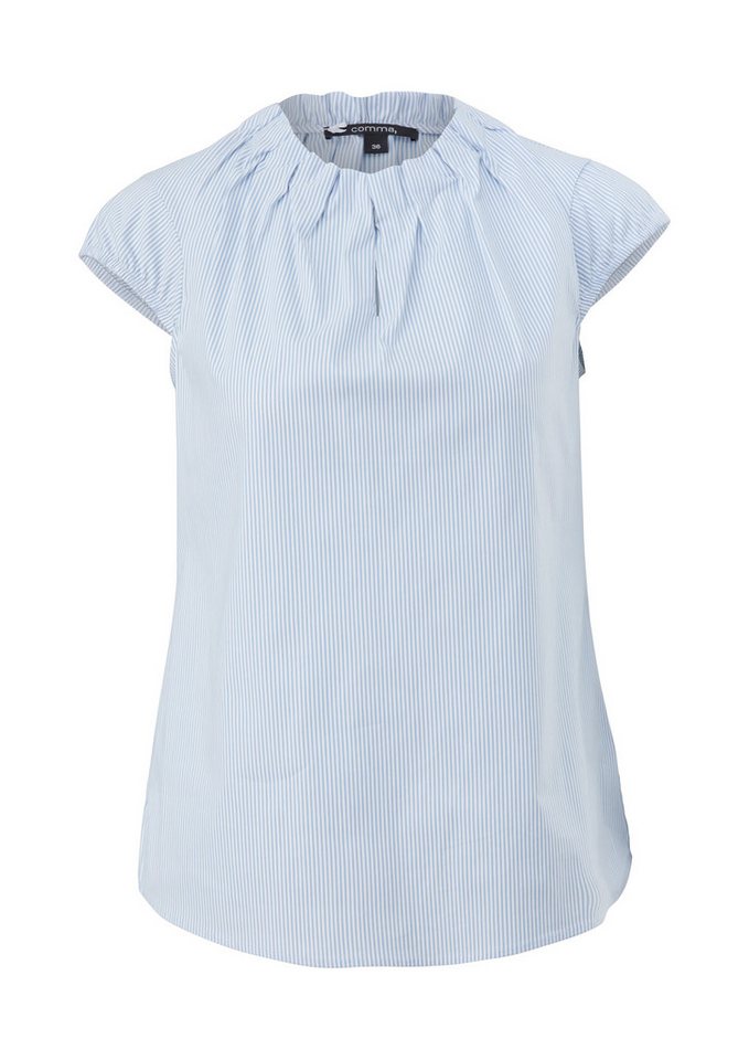 comma Kurzarmbluse Bluse Feminine Baumwollbluse – Bild 2 von 5