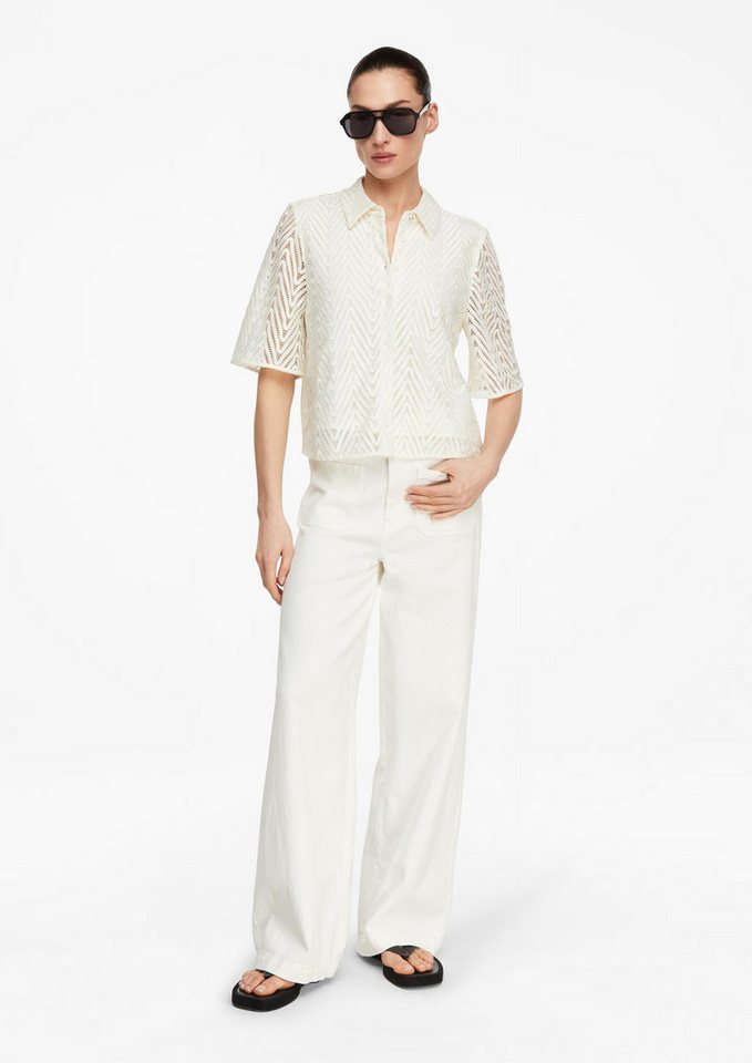 comma Kurzarmbluse Bluse Spitzenbluse mit Viskose-Futter – Bild 5 von 5