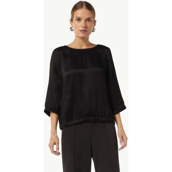 comma Kurzarmbluse Bluse Strukturierte Bluse aus Viskose