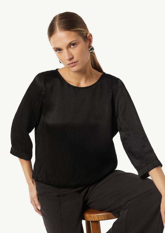 comma Kurzarmbluse Bluse Strukturierte Bluse aus Viskose – Bild 4 von 5