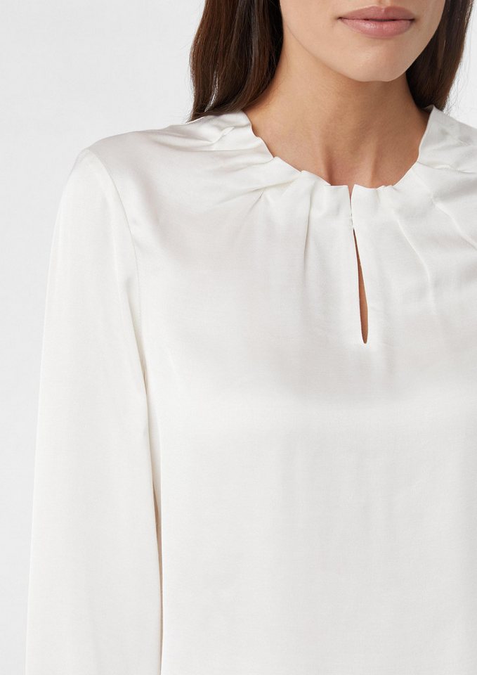 comma Langarmbluse Bluse Satinierte Bluse mit Raffung – Bild 4 von 5