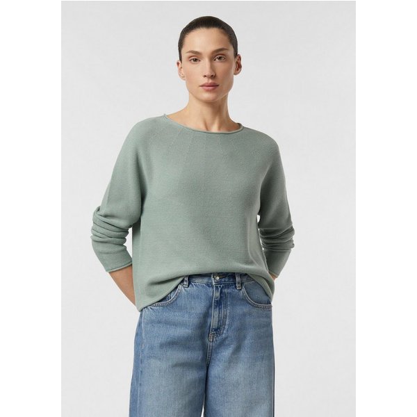 comma Longpullover Strickpullover Strukturierter Strickpullover mit Rollsaum