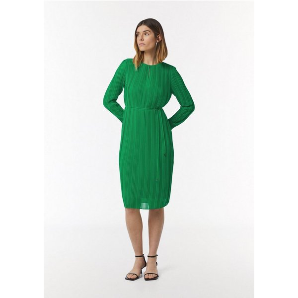 comma Midikleid Kleid Plissiertes Midikleid mit Bindedetail