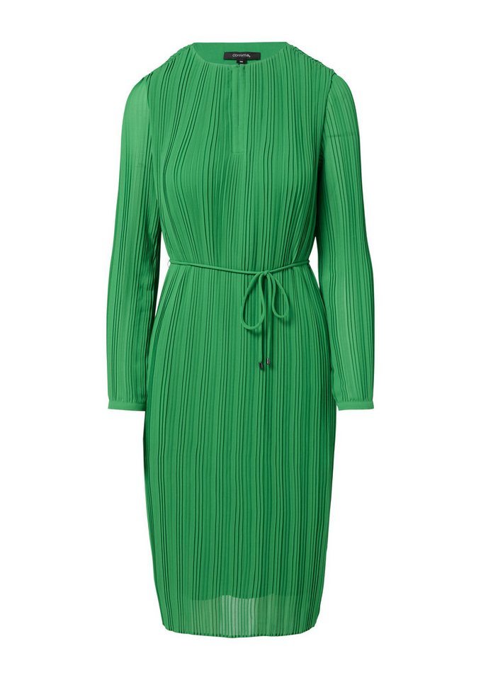 comma Midikleid Kleid Plissiertes Midikleid mit Bindedetail – Bild 2 von 5