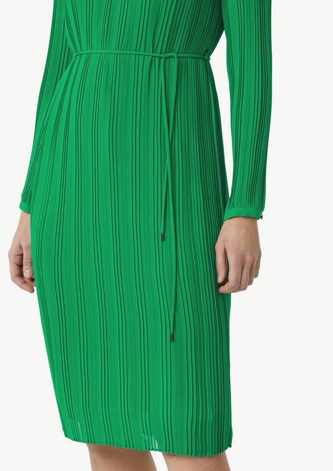 comma Midikleid Kleid Plissiertes Midikleid mit Bindedetail – Bild 4 von 5