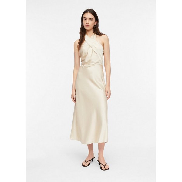 comma Midikleid Kleid Satin-Kleid mit Neckholder