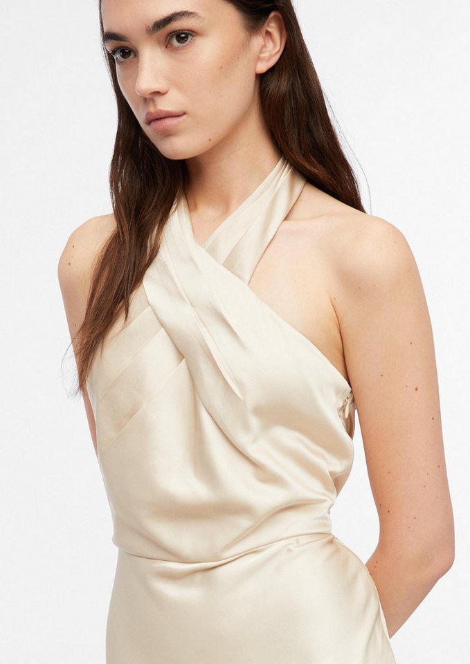 comma Midikleid Kleid Satin-Kleid mit Neckholder – Bild 4 von 5